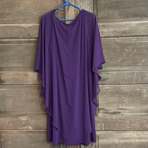 Glamour Women's‎ Sz.20 W Purple Cape dress Formal Cocktail Mother of the Bride - Picture 4 of 5